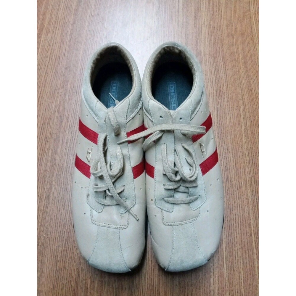 Diesel Wish Leather Shoes Vintage Tan/Red Men's 13 Y2K